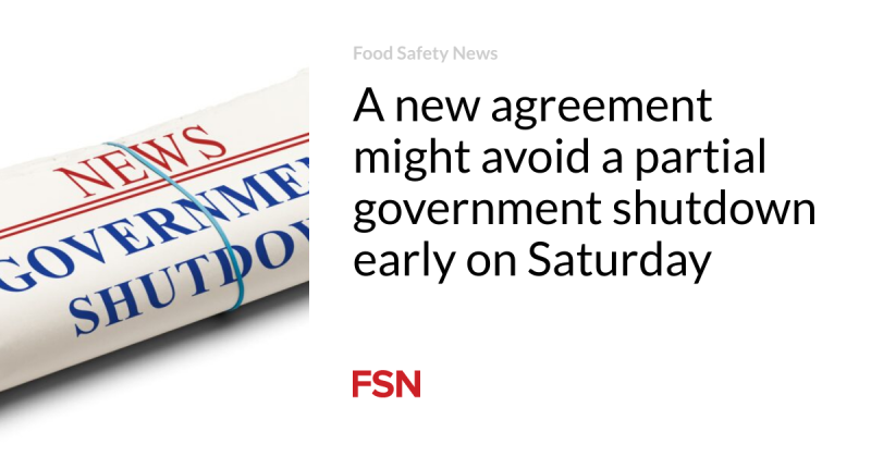 A brand-new arrangement may prevent a partial federal government shutdown early on Saturday