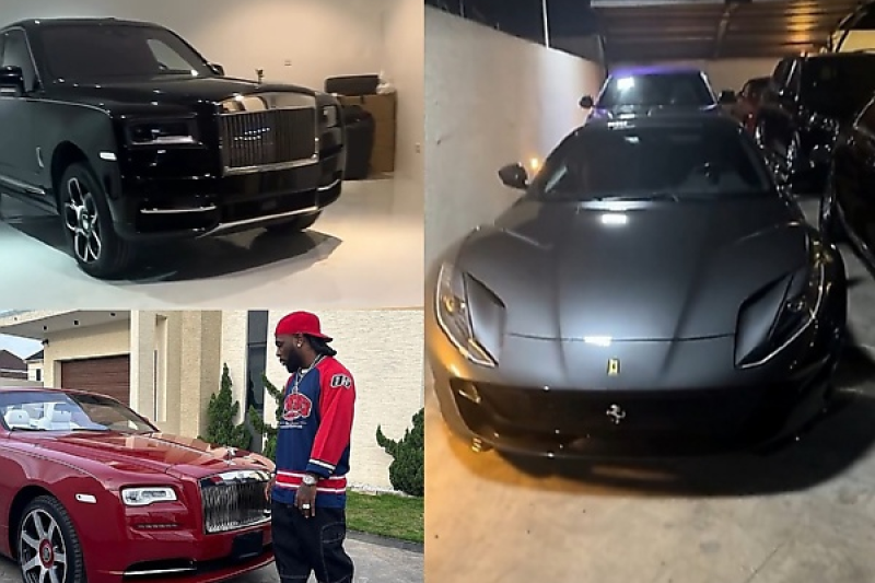 Have A Look At Luxury Cars Inside Burna Boy’s Garage, From Cullinan And Maybach To Aventador To Urus