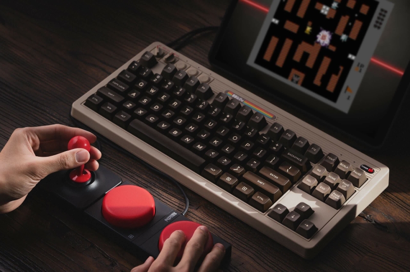 8BitDo rotates to PC fond memories with C64-style mechanical keyboard and external joystick