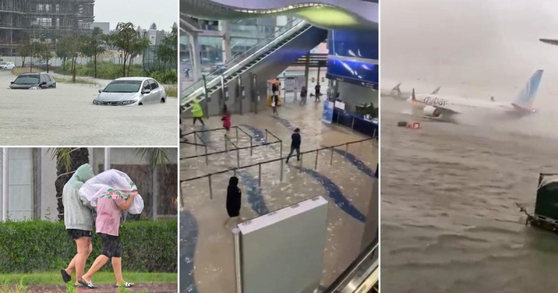 Dubai Airport undersea and flights suspended in extreme storm …