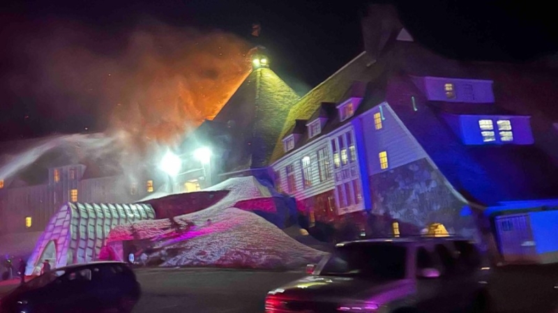 Clackamas Fire fights blaze at historical Timberline Lodge