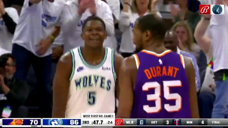 Kevin Durant needed to smile at a fired-up Anthony Edwards trash-talking him throughout Suns-Timberwolves