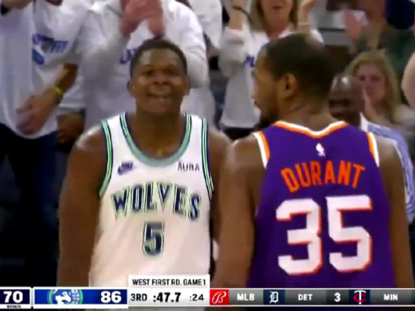 Kevin Durant needed to smile at a fired-up Anthony Edwards trash-talking him throughout Suns-Timberwolves