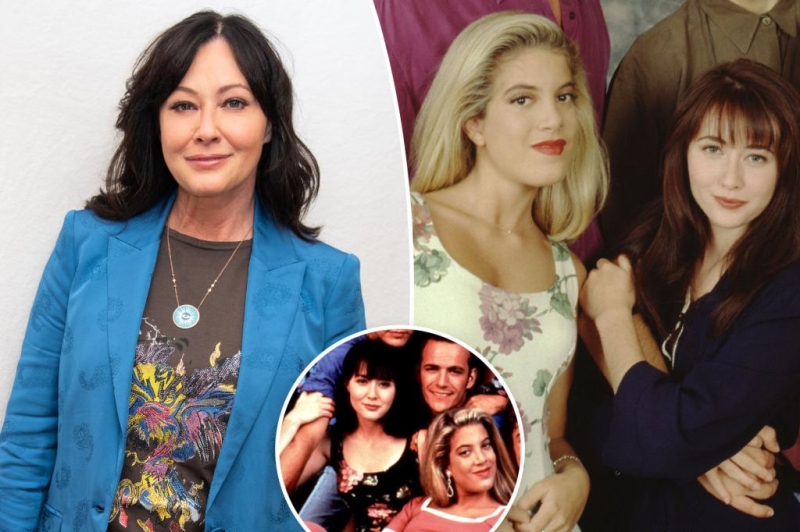 Shannen Doherty used the very same blood-stained Betsey Johnson gown Tori Spelling lost her virginity in