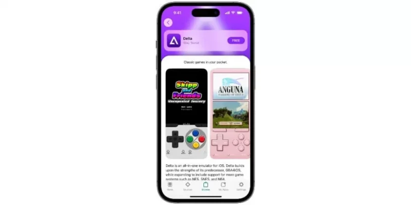 Delta Emulator pertains to iOS in the United States and is primary on the App Store